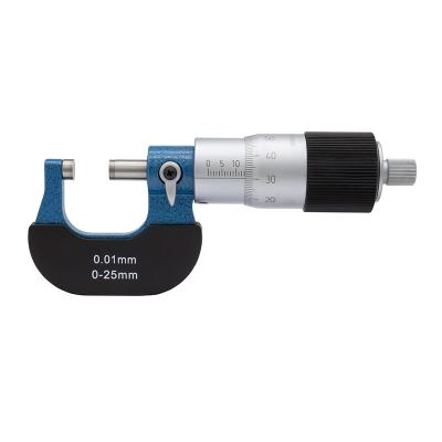 Mikrometerskrue 0-25 x 0,01 mm med stor trommel og 1/100-inddeling